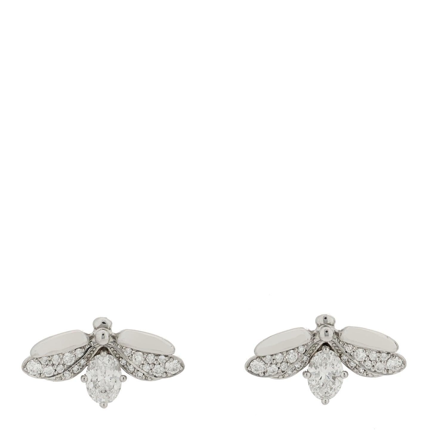 Platinum Diamond Paper Flowers Firefly Earrings