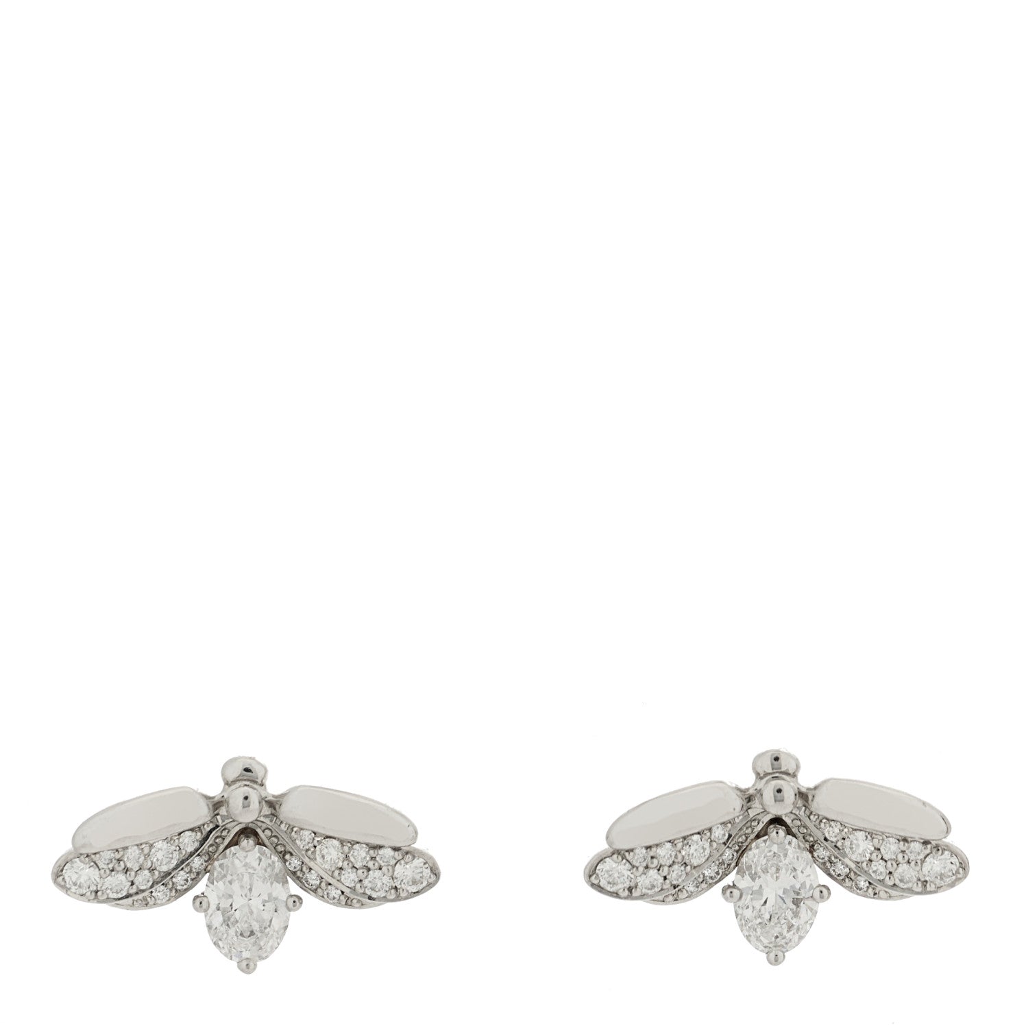 Tiffany Platinum Diamond Paper Flowers Firefly Earrings 1 of 6