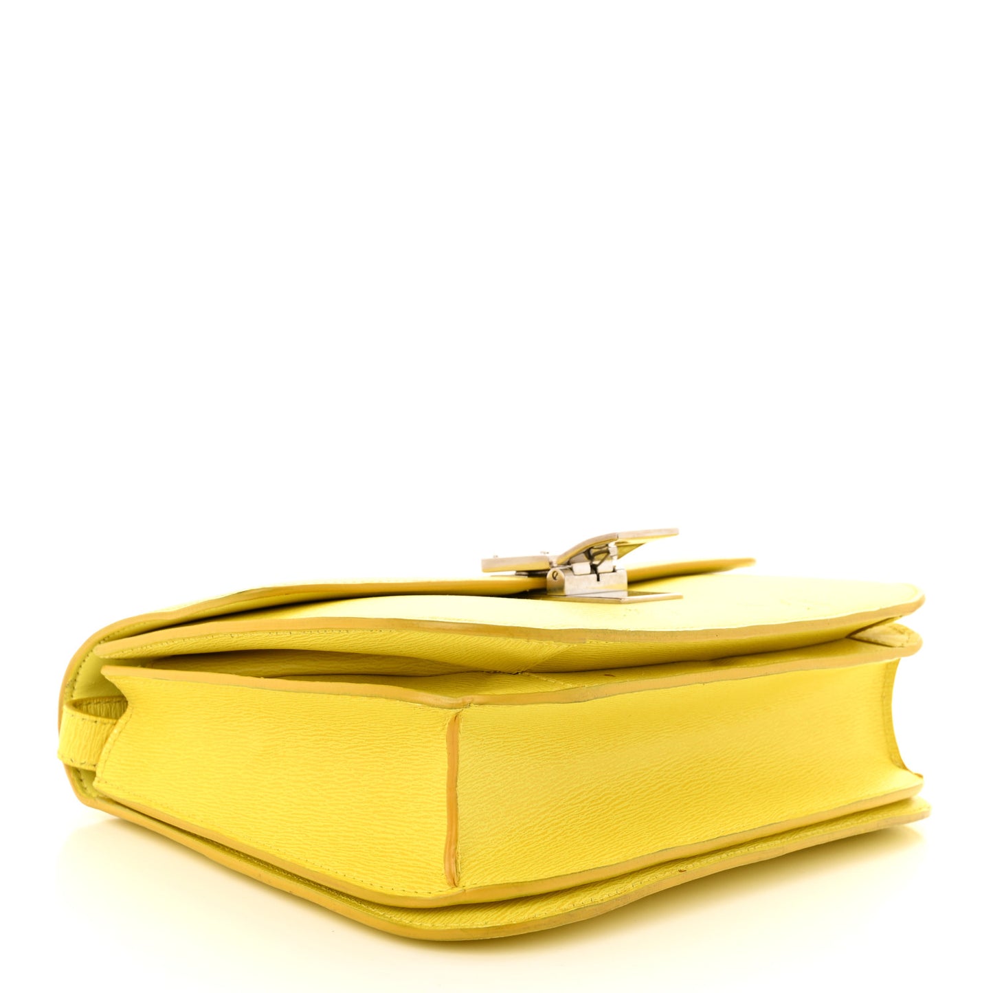 Liege Calfskin Medium Classic Box Flap Bag Fluo Yellow