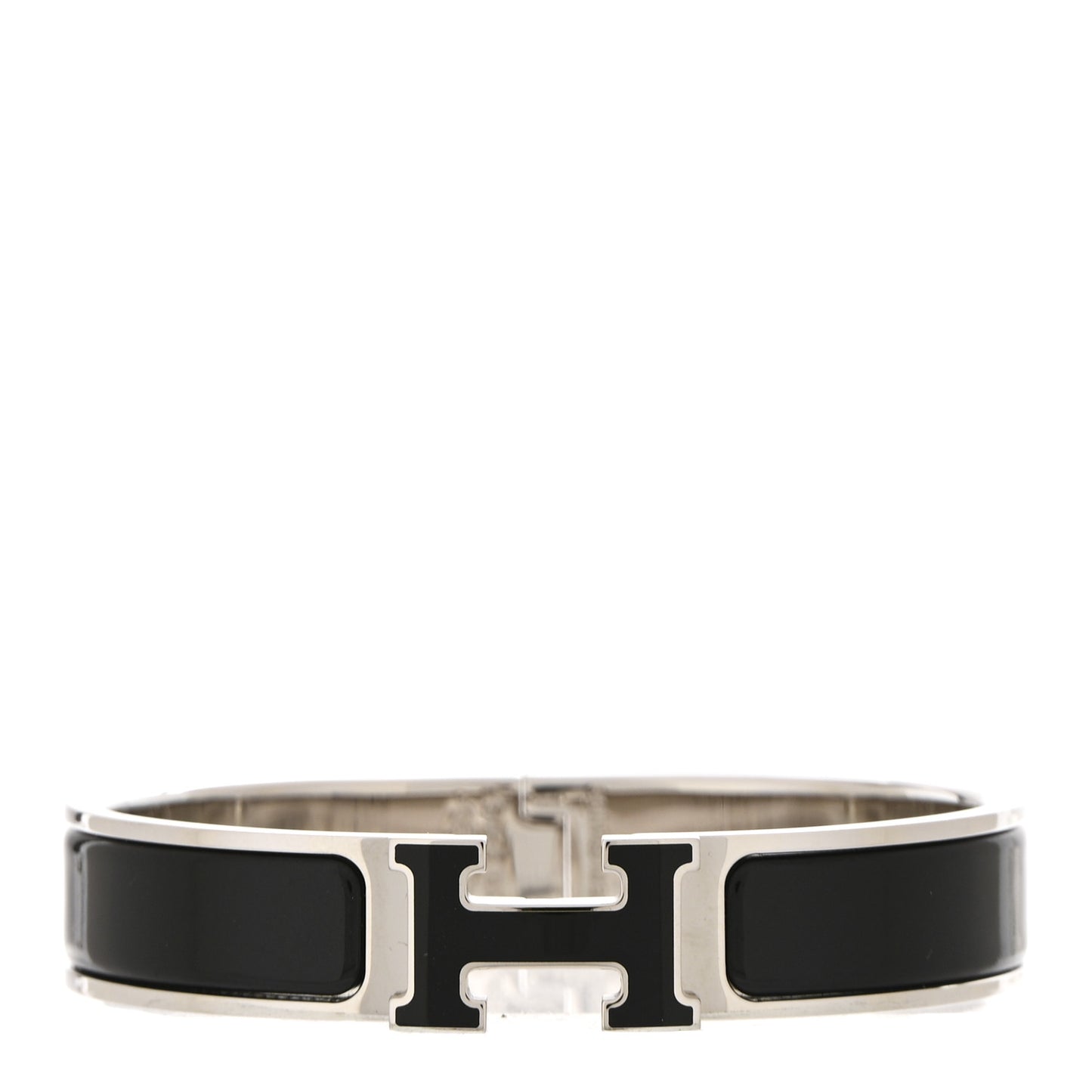 Enamel Narrow Clic Clac H Bracelet GM Black