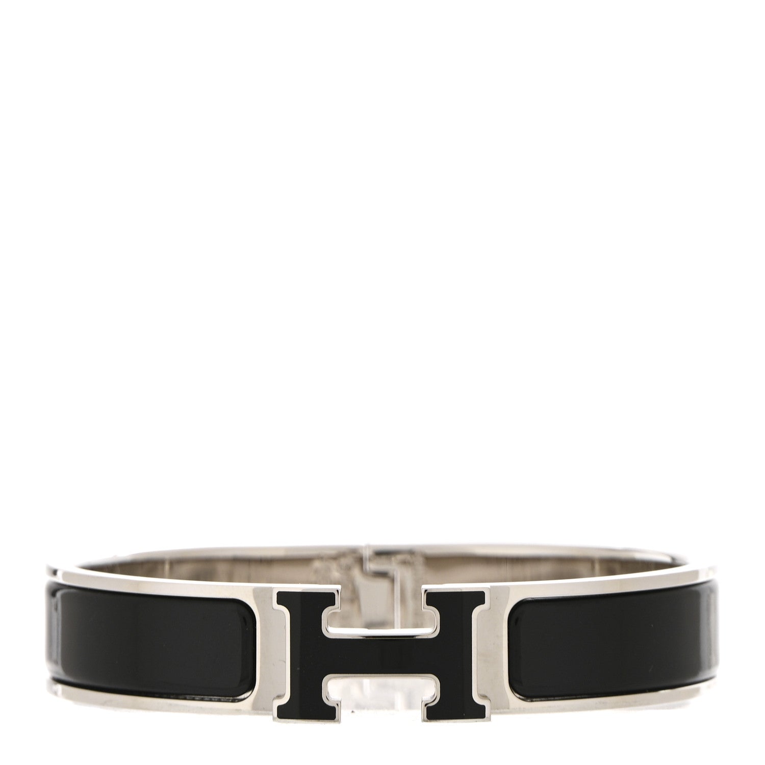 Hermes Enamel Narrow Clic Clac H Bracelet GM Black 1 of 5