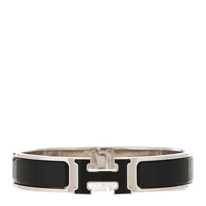 Hermes Enamel Narrow Clic Clac H Bracelet GM Black 1 of 5