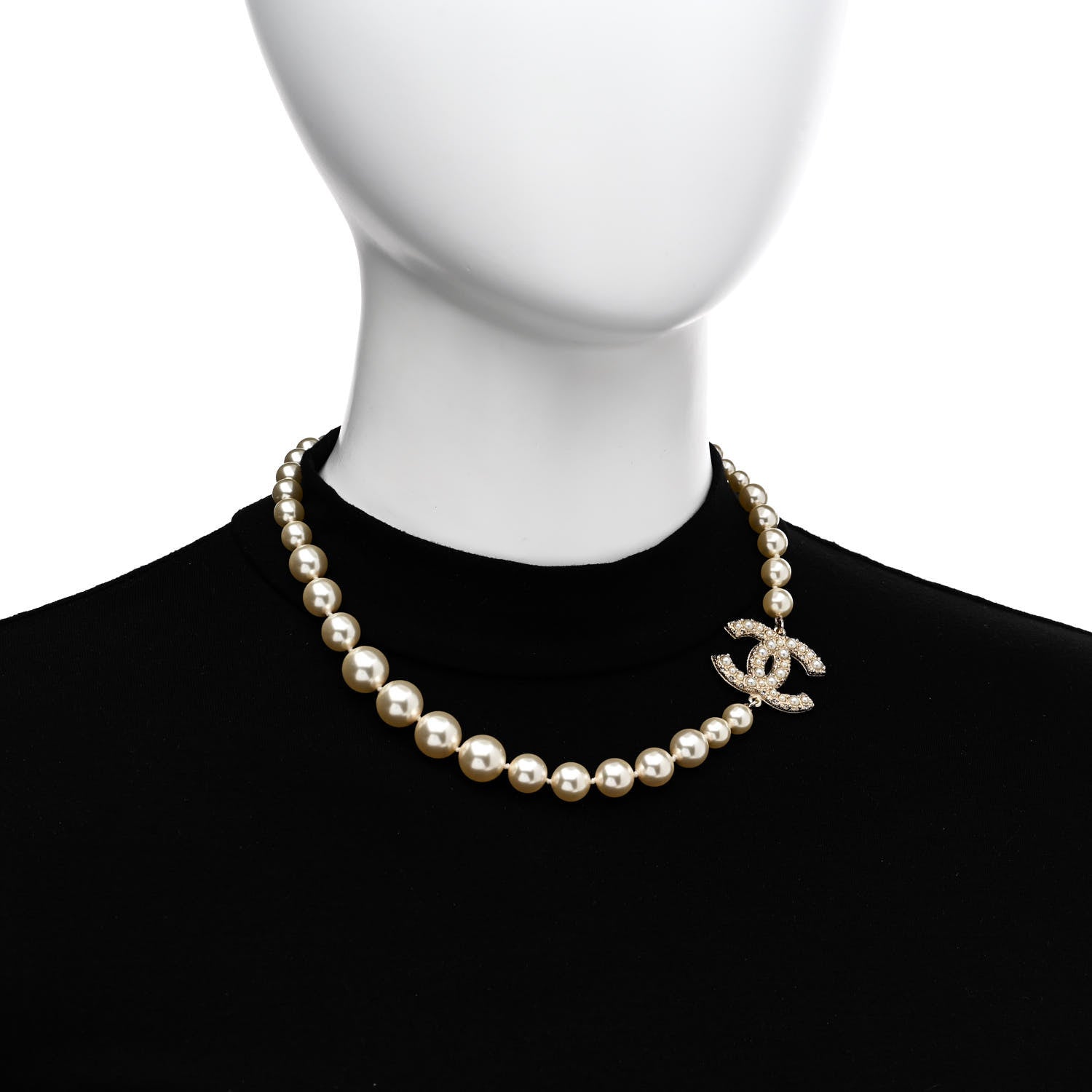 Chanel Pearl CC 100th Anniversary Necklace Light Gold 2 of 6