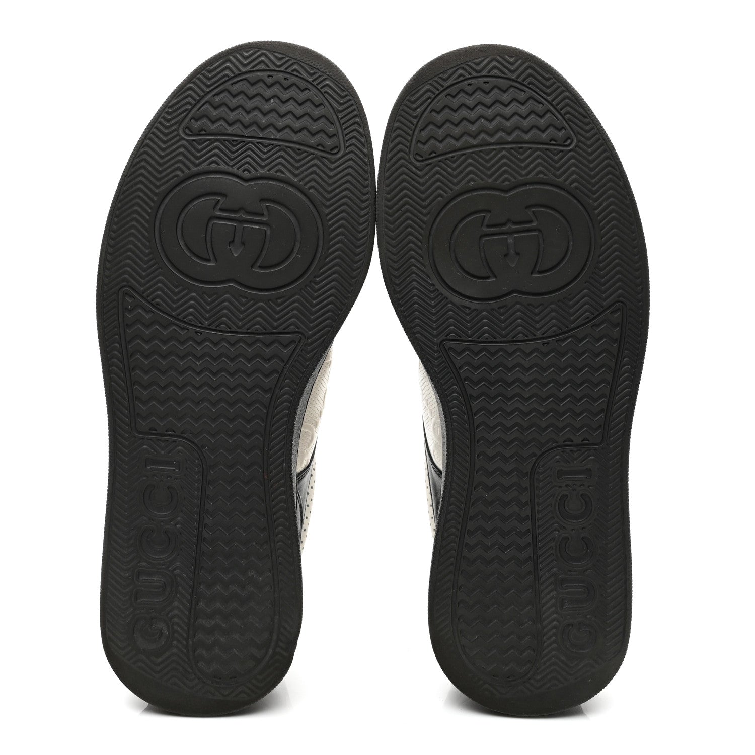 Gucci Calfskin GG Tennis Embossed Perforated Mens Interlocking G 55mm Sneakers 8.5 Black White 6 of 10
