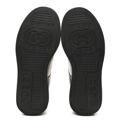 Gucci Calfskin GG Tennis Embossed Perforated Mens Interlocking G 55mm Sneakers 8.5 Black White 6 of 10
