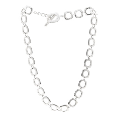 Tiffany Sterling Silver Cushion Square Link Choker Necklace 3 of 5