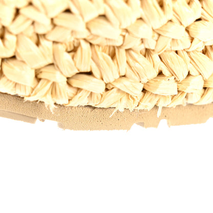 Prada Raffia Metal Triangle Logo Woven Flatform 35mm Slide Sandals 38 Naturale 8 of 8