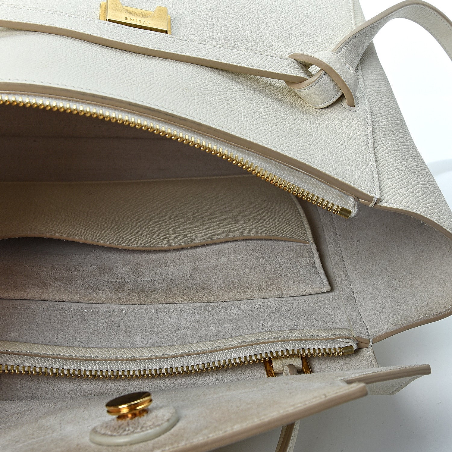 Celine Grained Calfskin Micro Belt Bag White 4 of 13