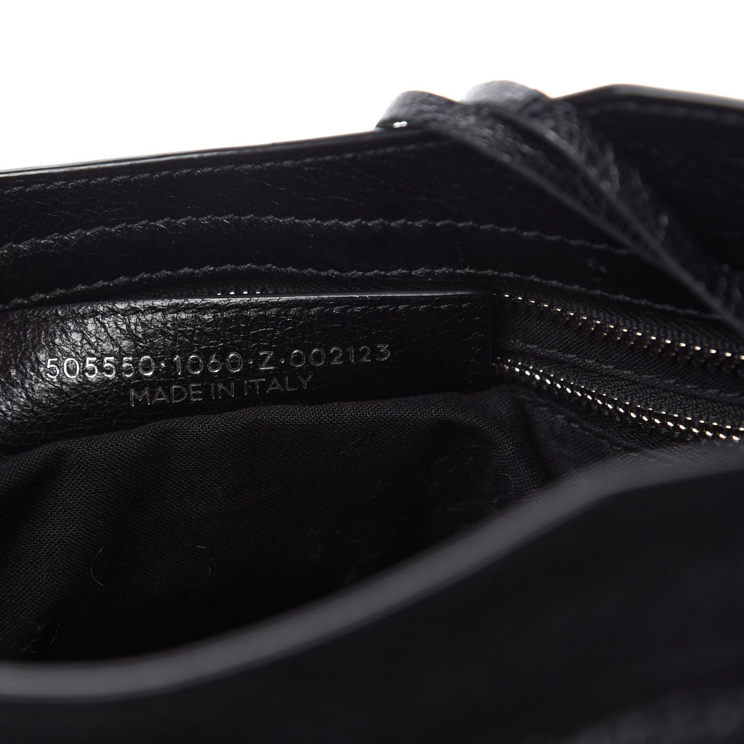 Agneau Classic Silver Hardware City Logo Strap Black White