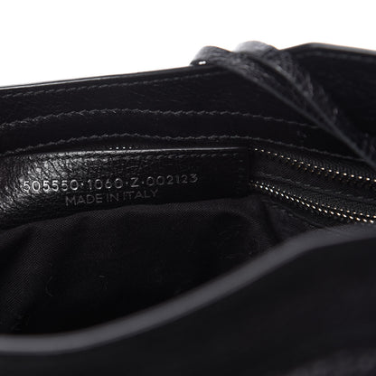 Balenciaga Agneau Classic Silver Hardware City Logo Strap Black White 9 of 9