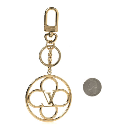 Louis Vuitton LV Flower Finesse Bag Charm Key Holder Gold 2 of 3