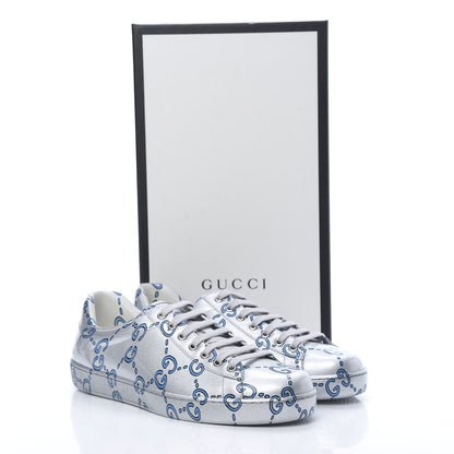 Gucci Miro Rubber Wax GucciGhost Print Mens New Ace Sneakers 7.5 Silver 8 of 8