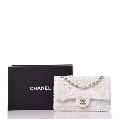 Chanel Tweed Patchwork Medium Double Flap White 10 of 10