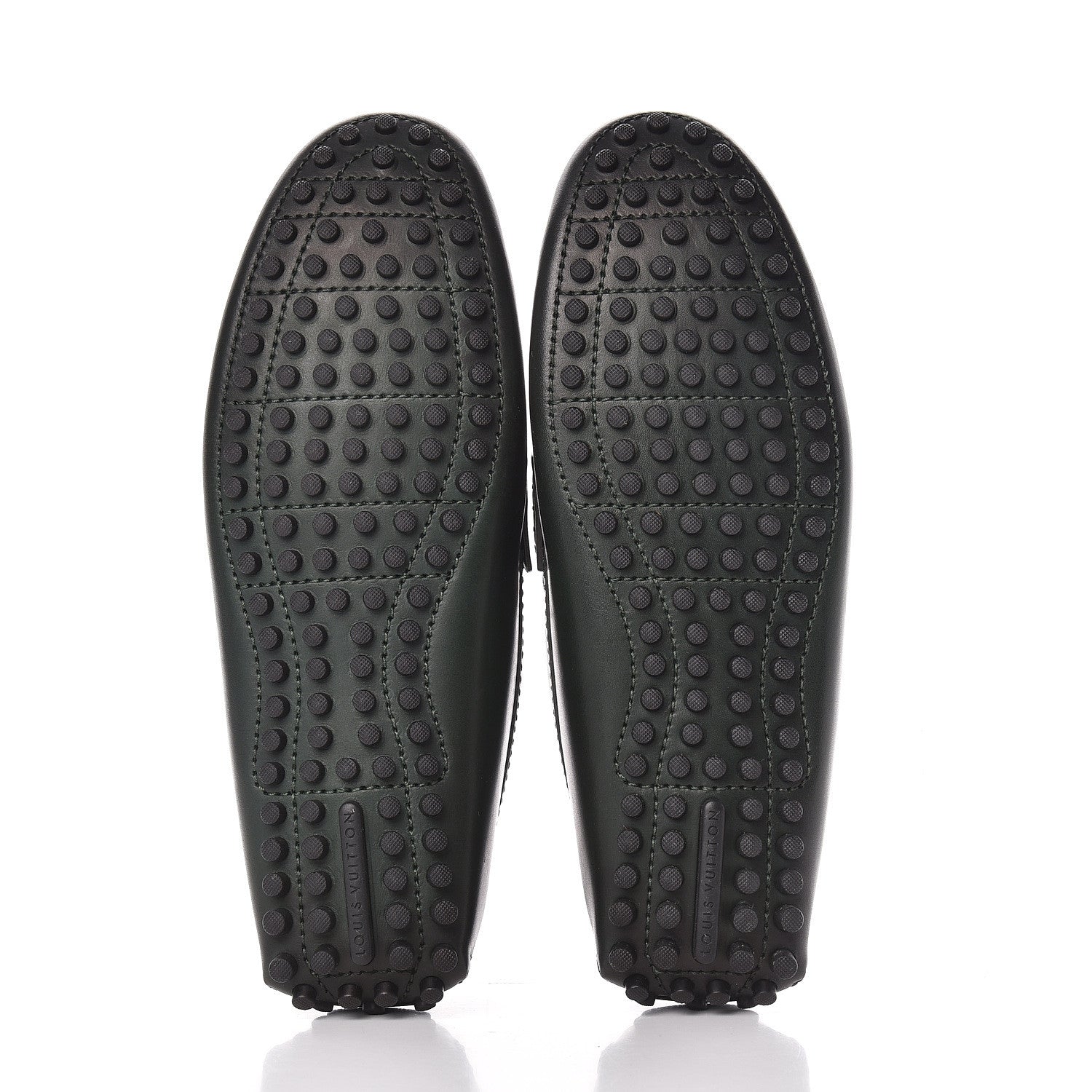 Louis Vuitton Smooth Calfskin Mens Hockenheim Moccasin Loafers 7 Green 5 of 9