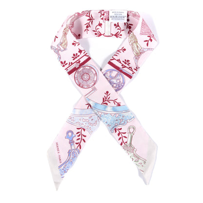 Hermes Silk Etriers Remix Twilly Rose Pale Bordeaux 1 of 4