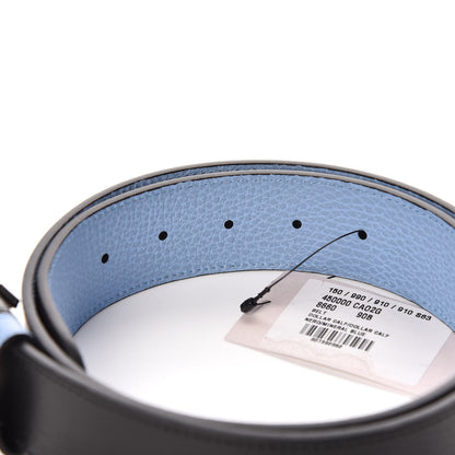 Gucci Dollar Calfskin 1973 Reversible Belt 90 36 Black Mineral Blue 4 of 6