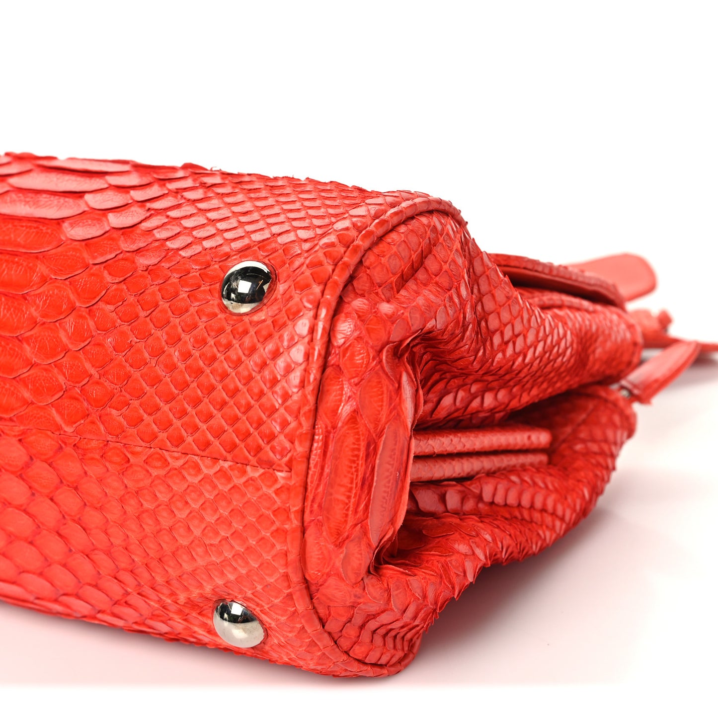 Snakeskin East West Kisslock Flap Red