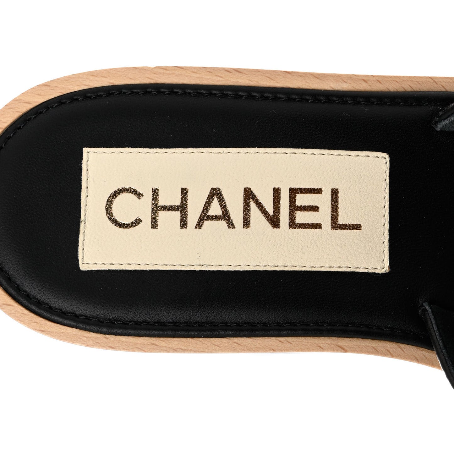 Lambskin Quilted CC Wedge Sandals 38 Black