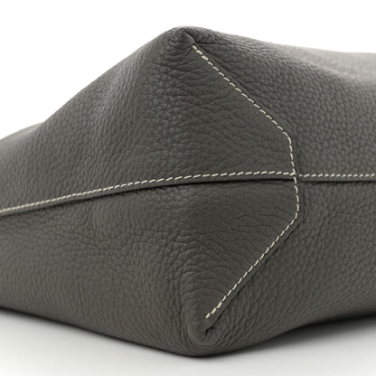Hermes Taurillon Clemence Double Sens 36 Reversible Tote Etain Bleu Electrique 14 of 16