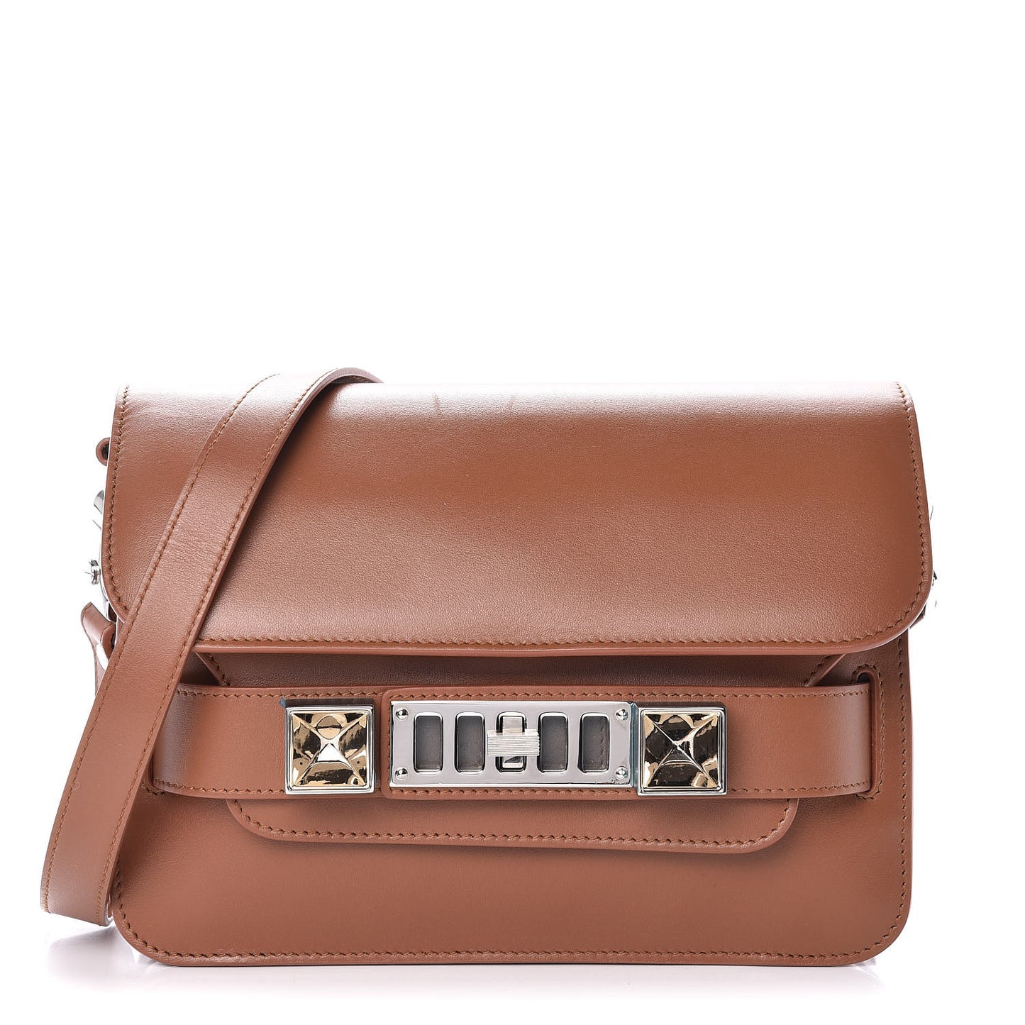 Smooth Calfskin Mini PS11 Classic Shoulder Bag Caramel