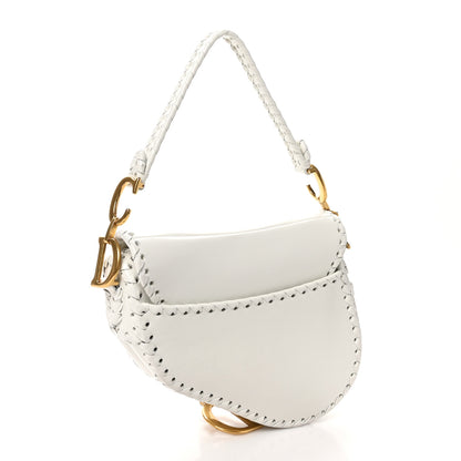Christian Dior Calfskin Braided Saddle Bag White 3 of 11