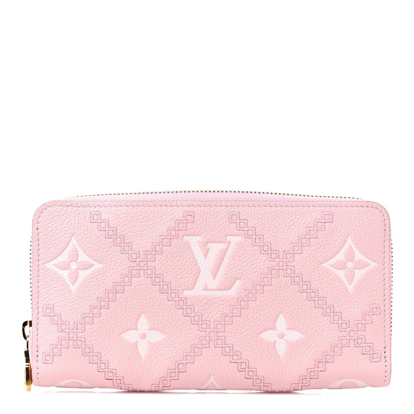 Empreinte Monogram Giant Broderies Zippy Wallet Pink Creme