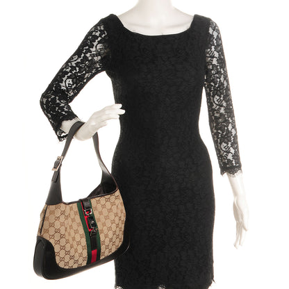 Gucci Monogram Web Jackie O Hobo Dark Brown 2 of 7