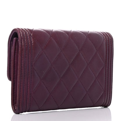 Chanel Lambskin Quilted Medium Boy Flap Wallet Purple 3 of 9