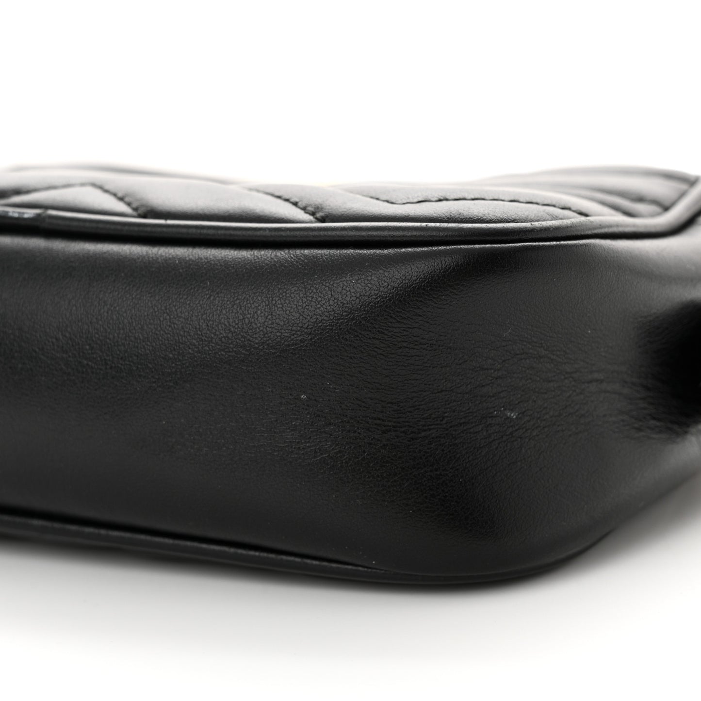 Calfskin Matelasse Mini GG Marmont Chain Shoulder Bag Black