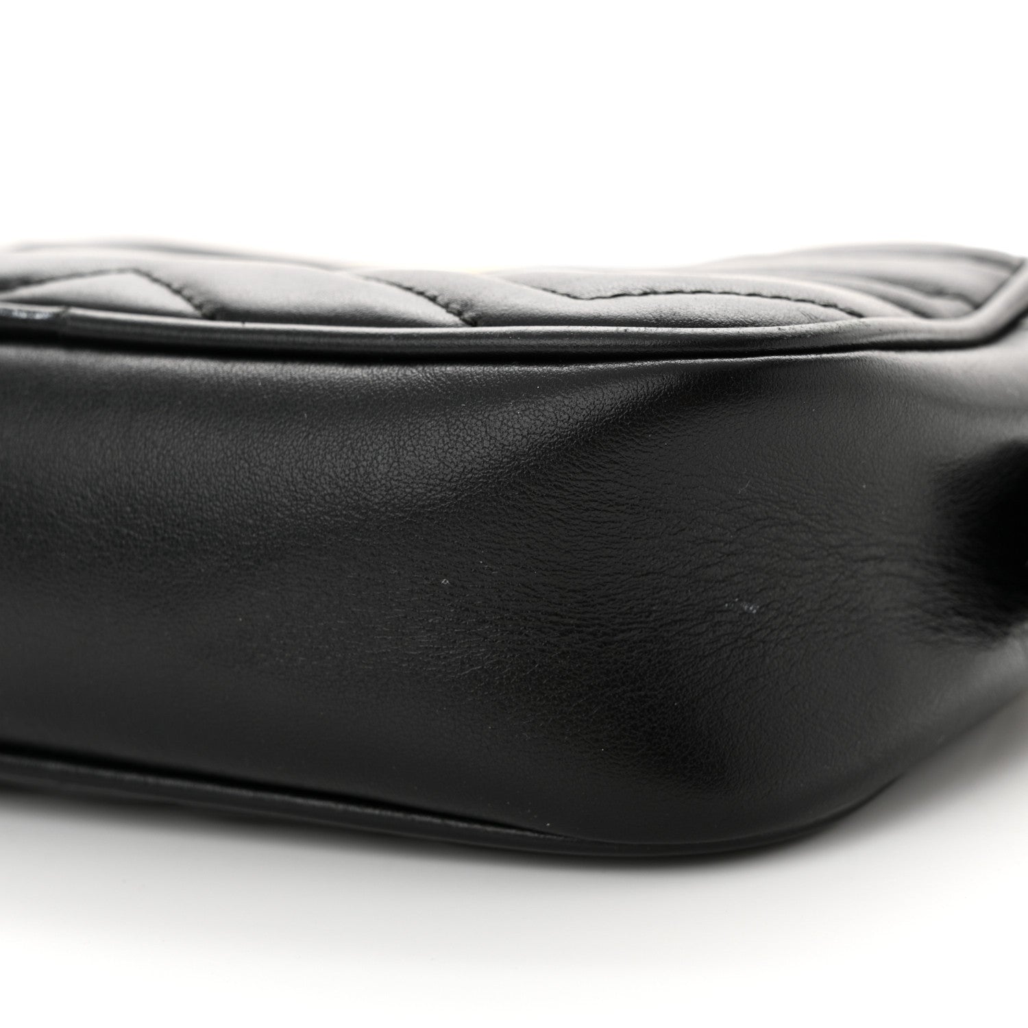 Gucci Calfskin Matelasse Mini GG Marmont Chain Shoulder Bag Black 10 of 18