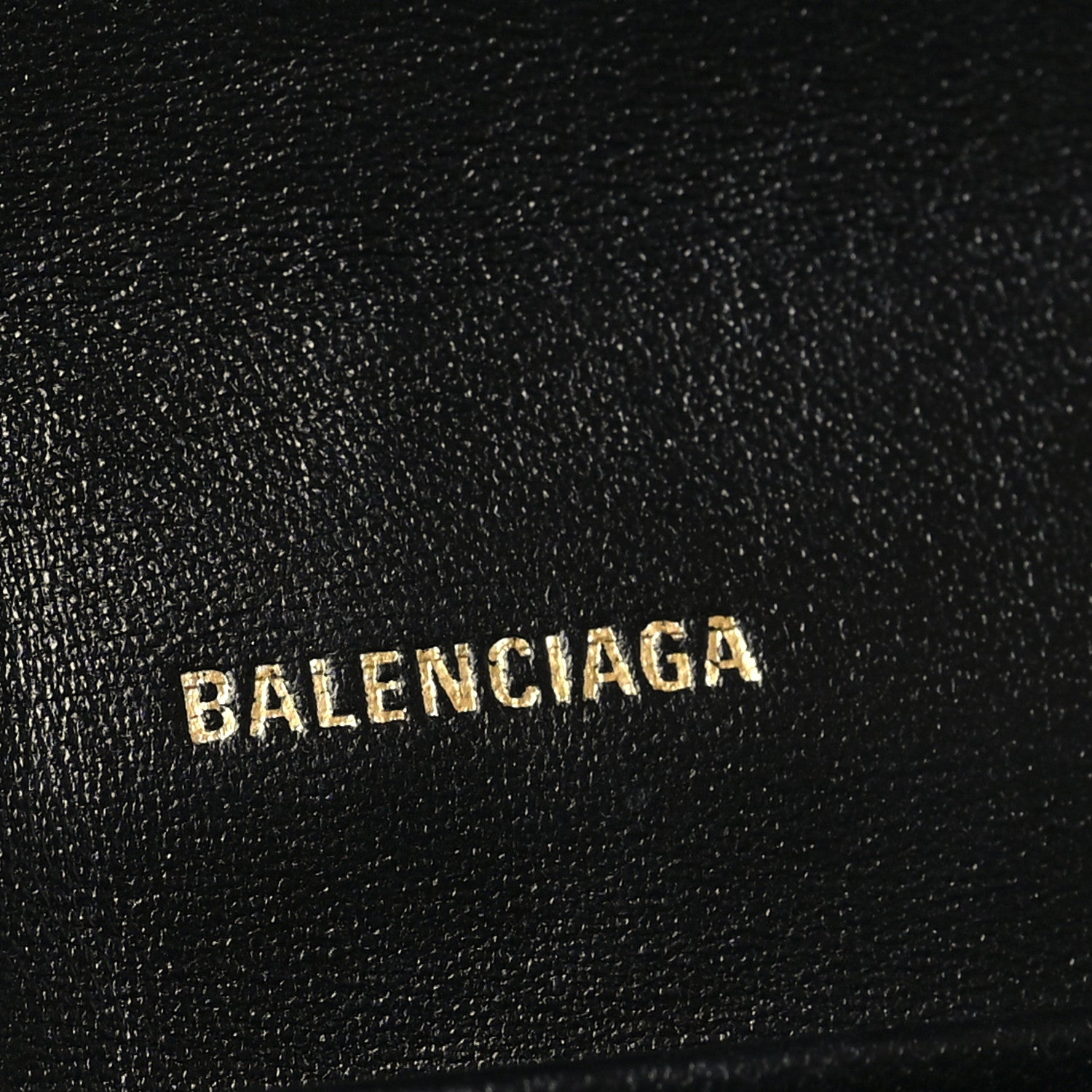 Balenciaga Shiny Calfskin Crocodile Embossed Hourglass Gusset Pouch Black 6 of 10