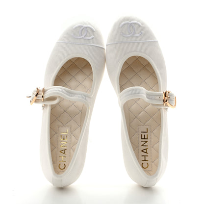 Chanel Canvas Mary Jane Flats 36 White 2 of 12