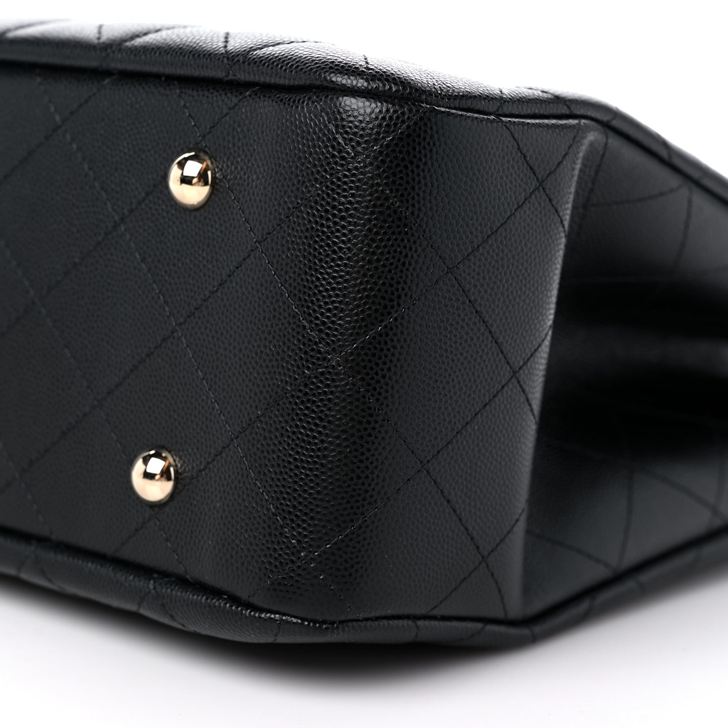 Caviar Quilted Large Shopping Tote Black