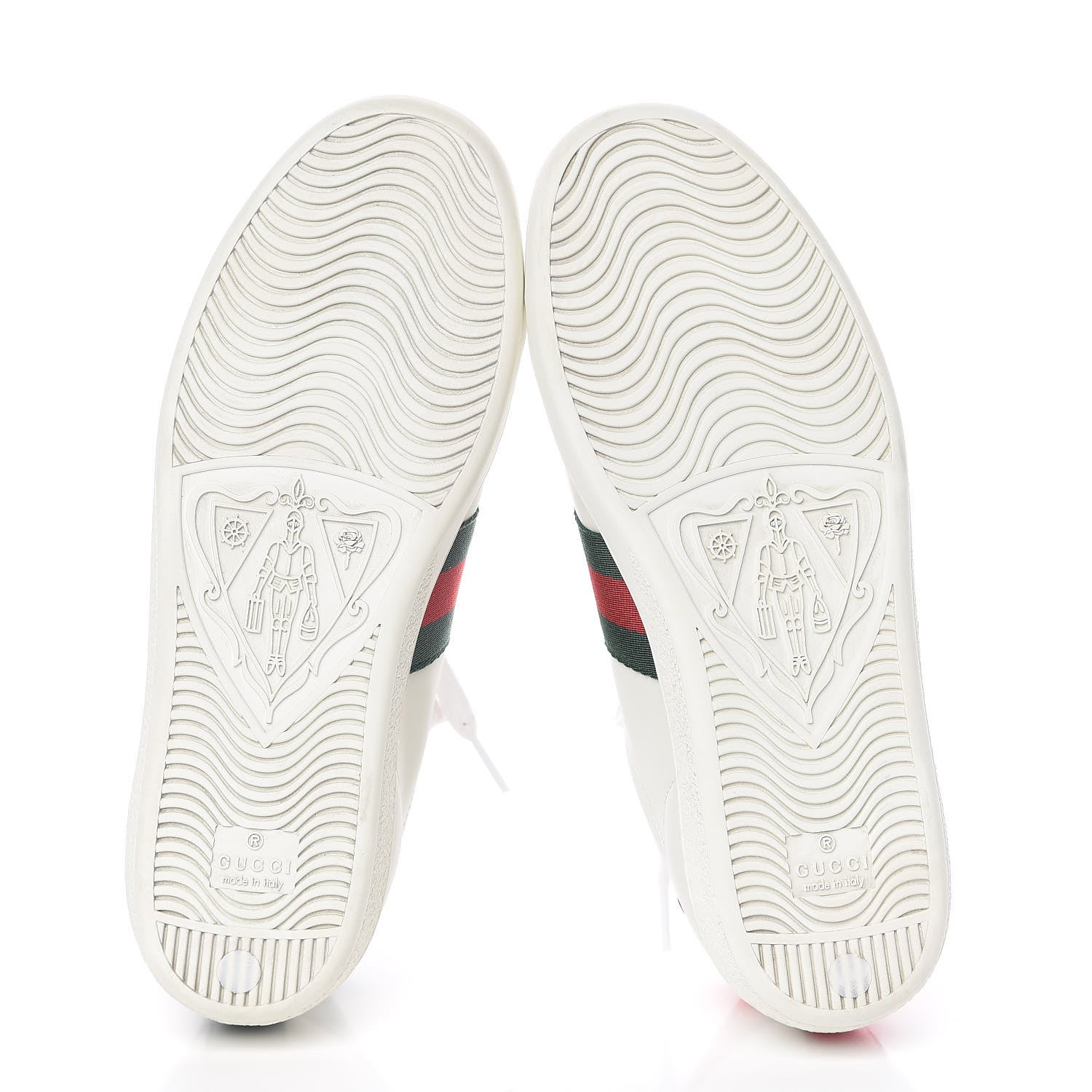 Gucci Calfskin Ayers Bee Embroidered Womens Ace Sneakers 37 White Green 9 of 13