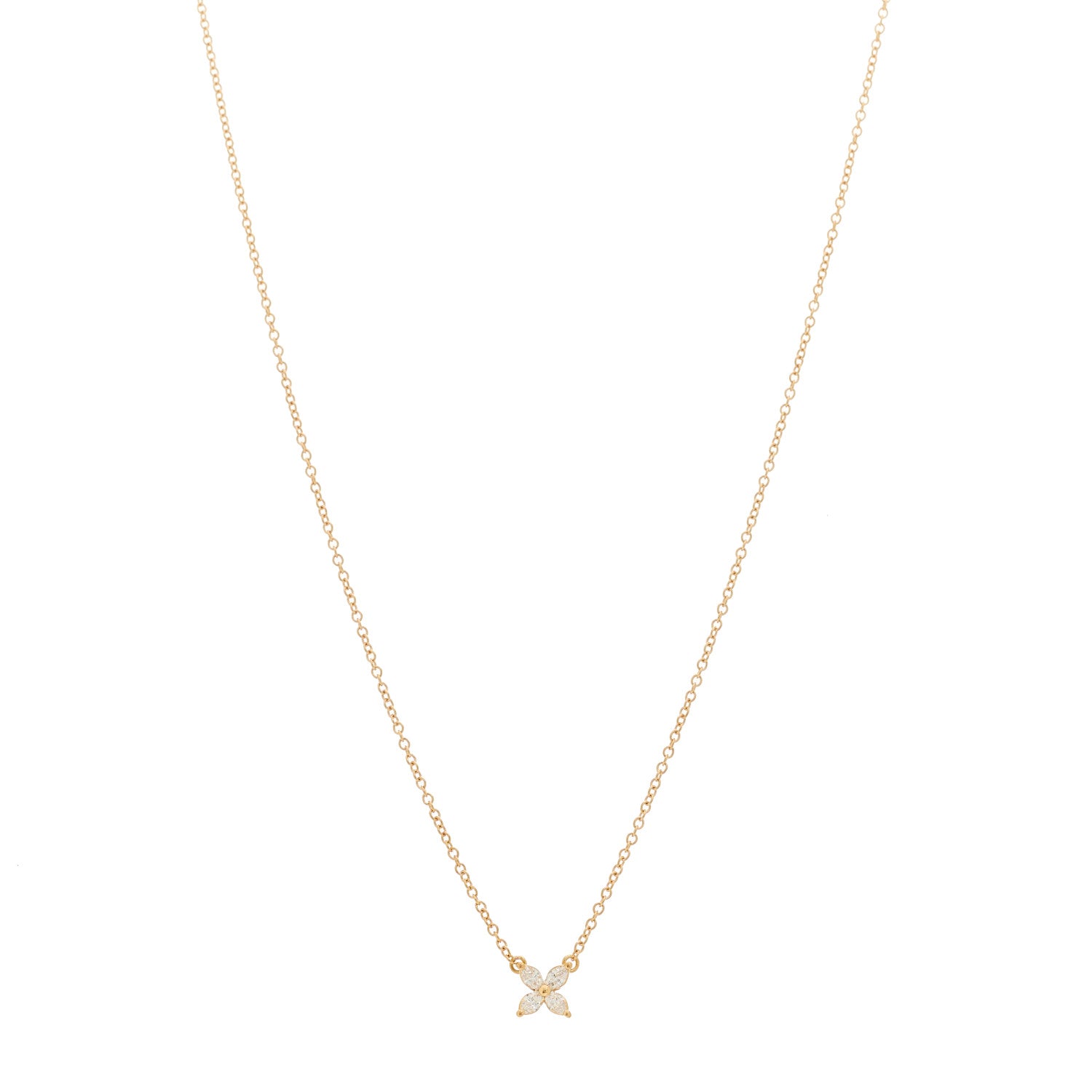 Tiffany 18K Rose Gold Diamond Mini Victoria Necklace 1 of 6