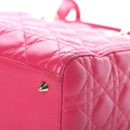 Christian Dior Lambskin Cannage Medium Lady Dior Fuchsia 11 of 17