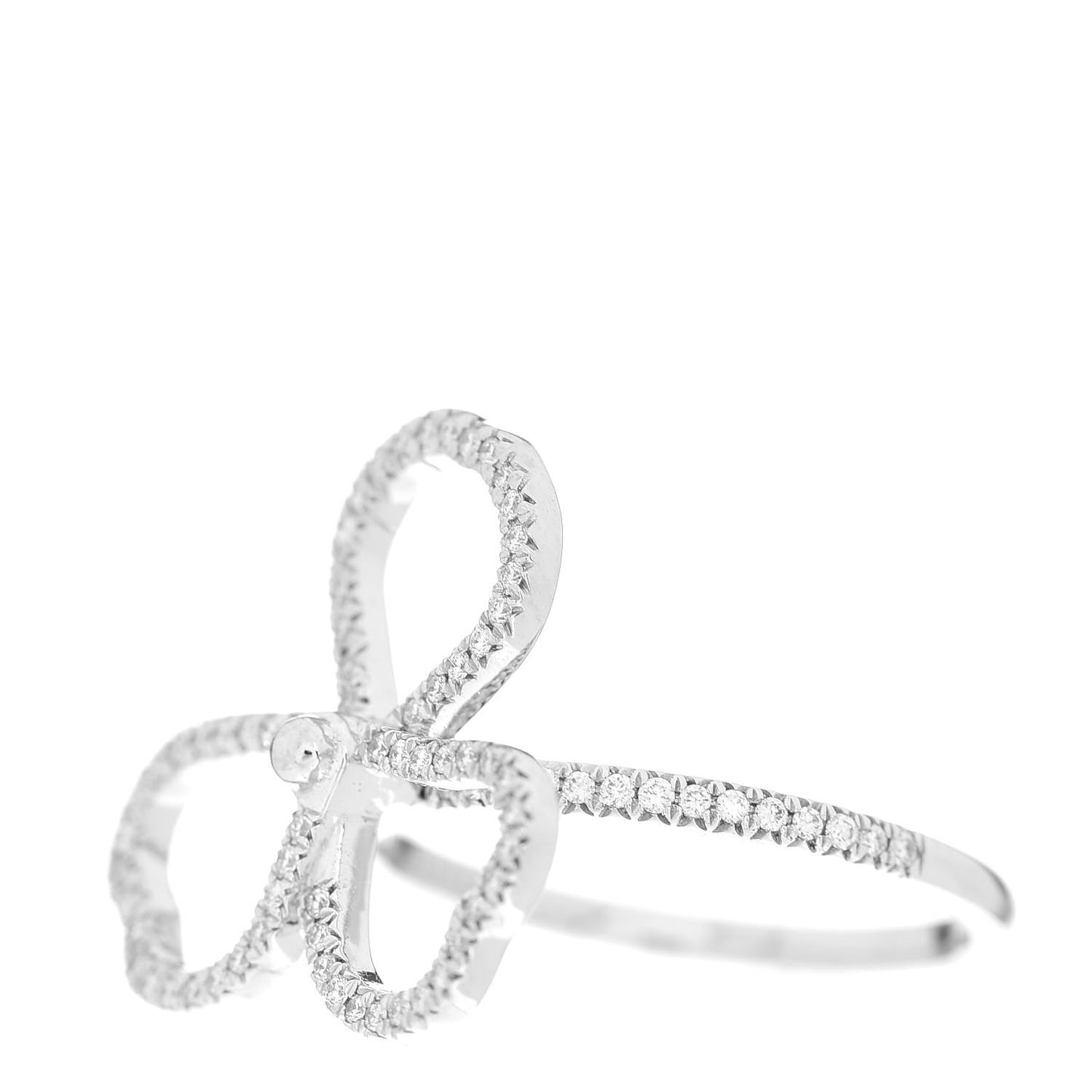 Platinum Diamond Open Paper Flowers Ring 52 6