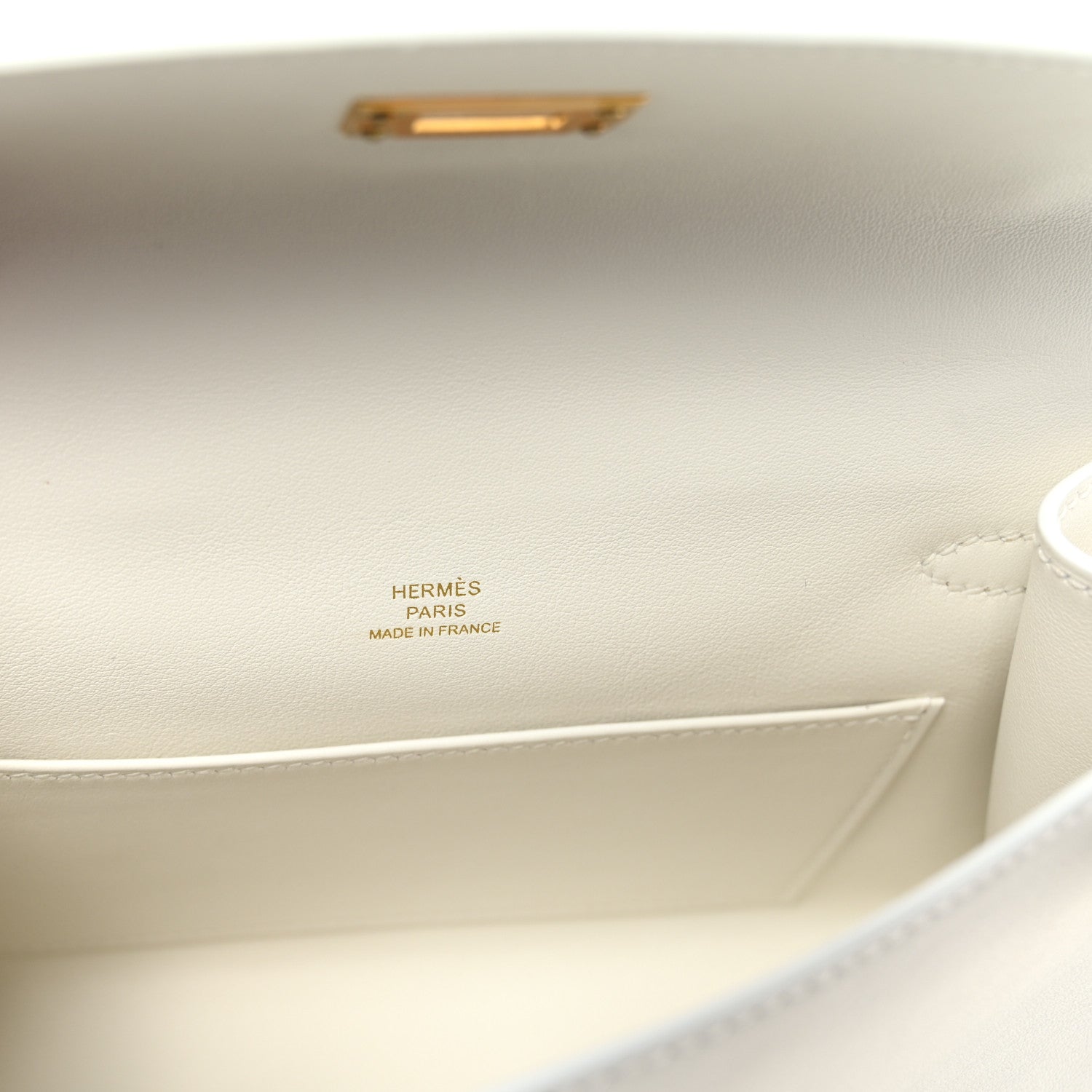 Hermes Swift Kelly Pochette Clutch New White 6 of 7