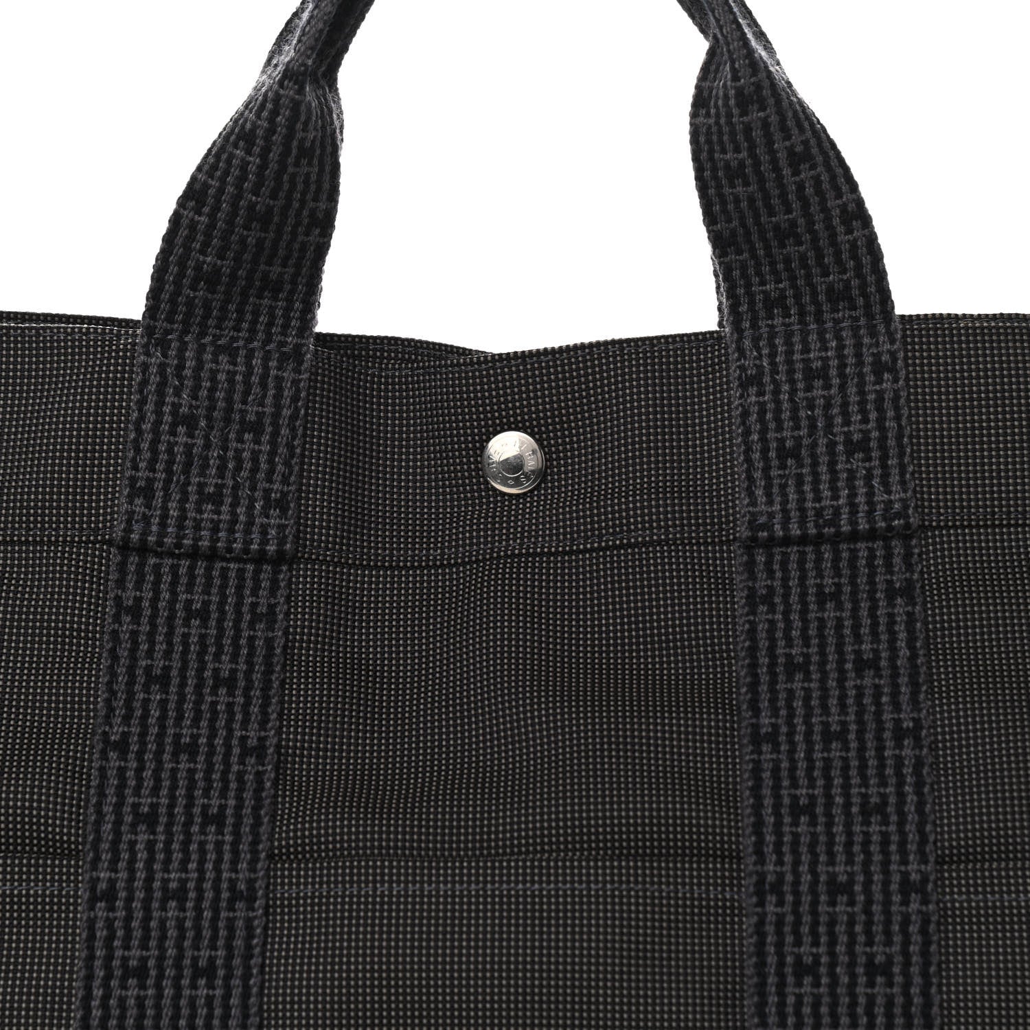 Hermes Canvas Herline MM Tote Grey 7 of 11
