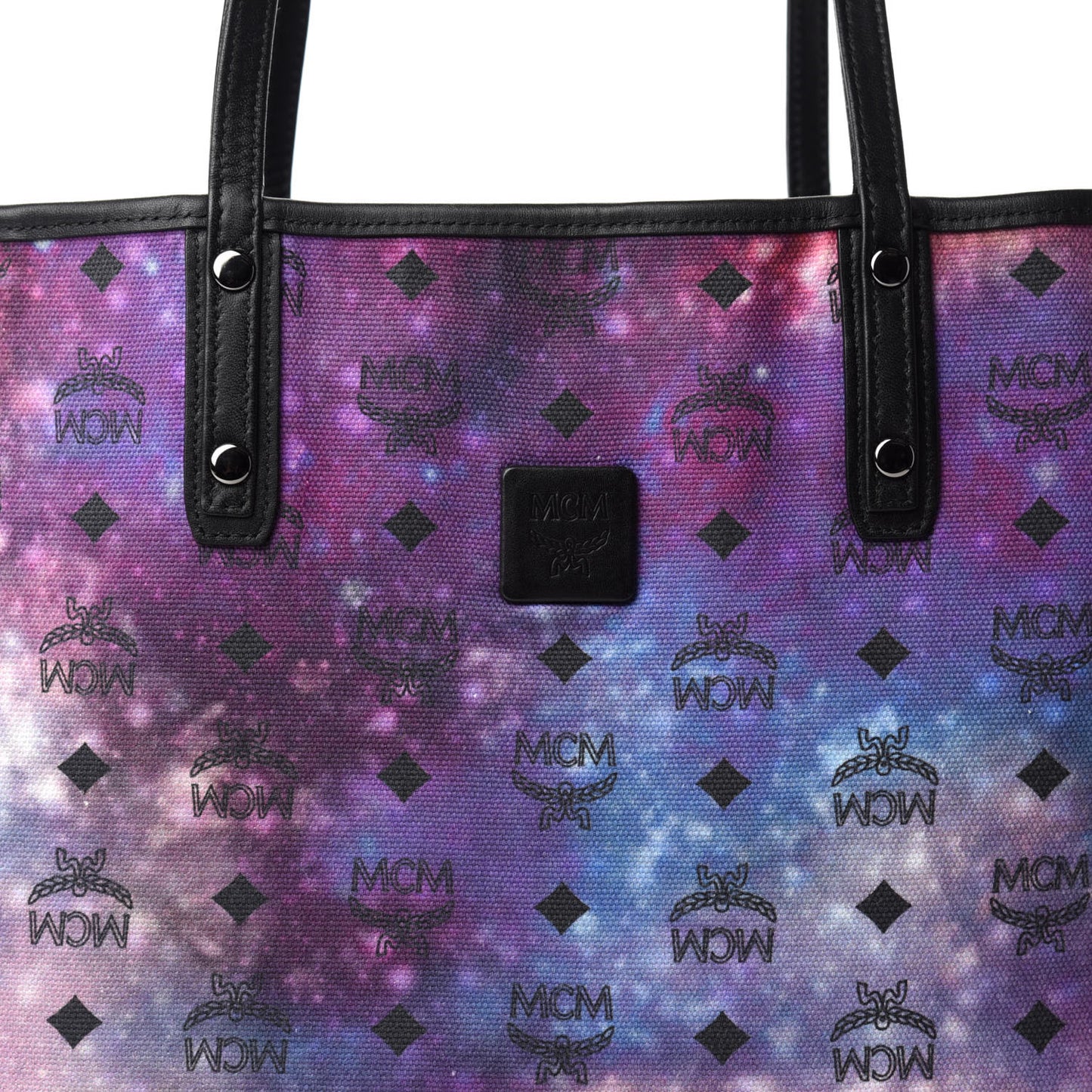 Metallic Galaxy Visetos Medium Project Reversible Shopper Tote Black Multicolor