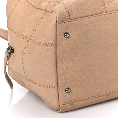 Chanel Caviar Square Stitched Bowler Beige 10 of 12