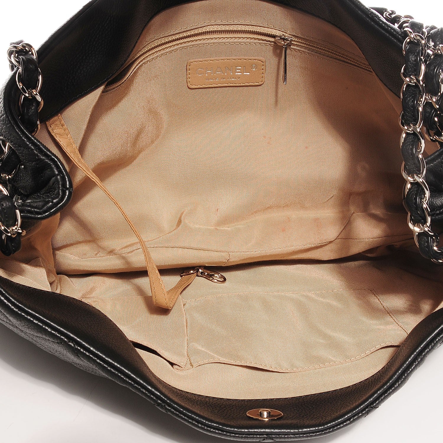 Chanel Caviar Expandable Zip Shoulder Bag Black 7 of 8