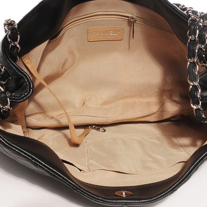 Chanel Caviar Expandable Zip Shoulder Bag Black 7 of 8