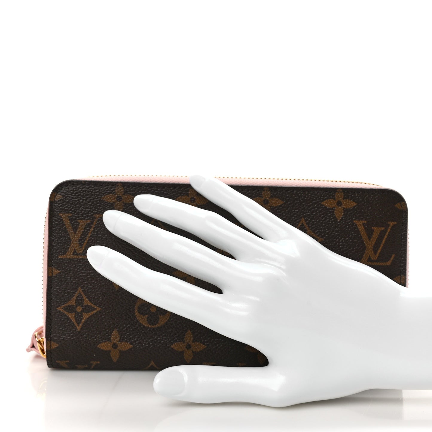 Monogram Pompon Zippy Wallet Rose Ballerine