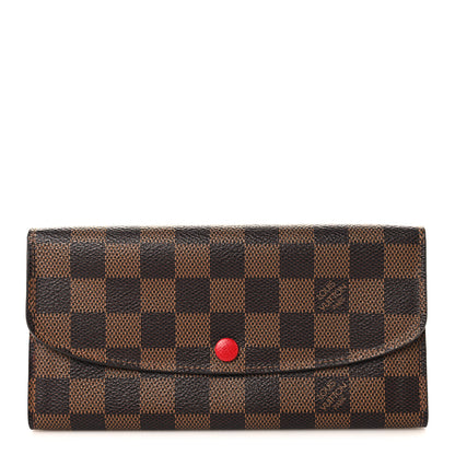 Louis Vuitton Damier Ebene Emilie Wallet Red 1 of 6