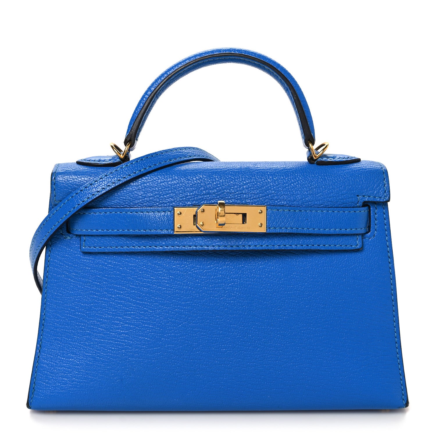 Hermes Chevre Mysore Mini Kelly Sellier 20 Bleu Hydra 1 of 13