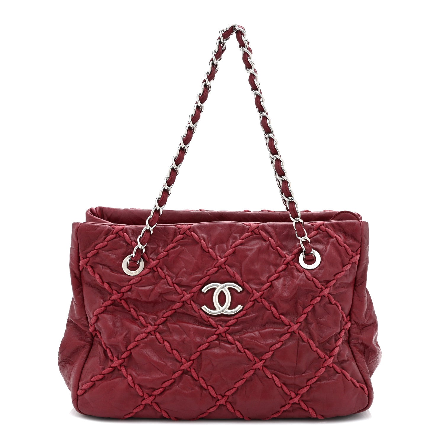 Chanel Calfskin Ultra Stitch Tote Dark Red 1 of 11