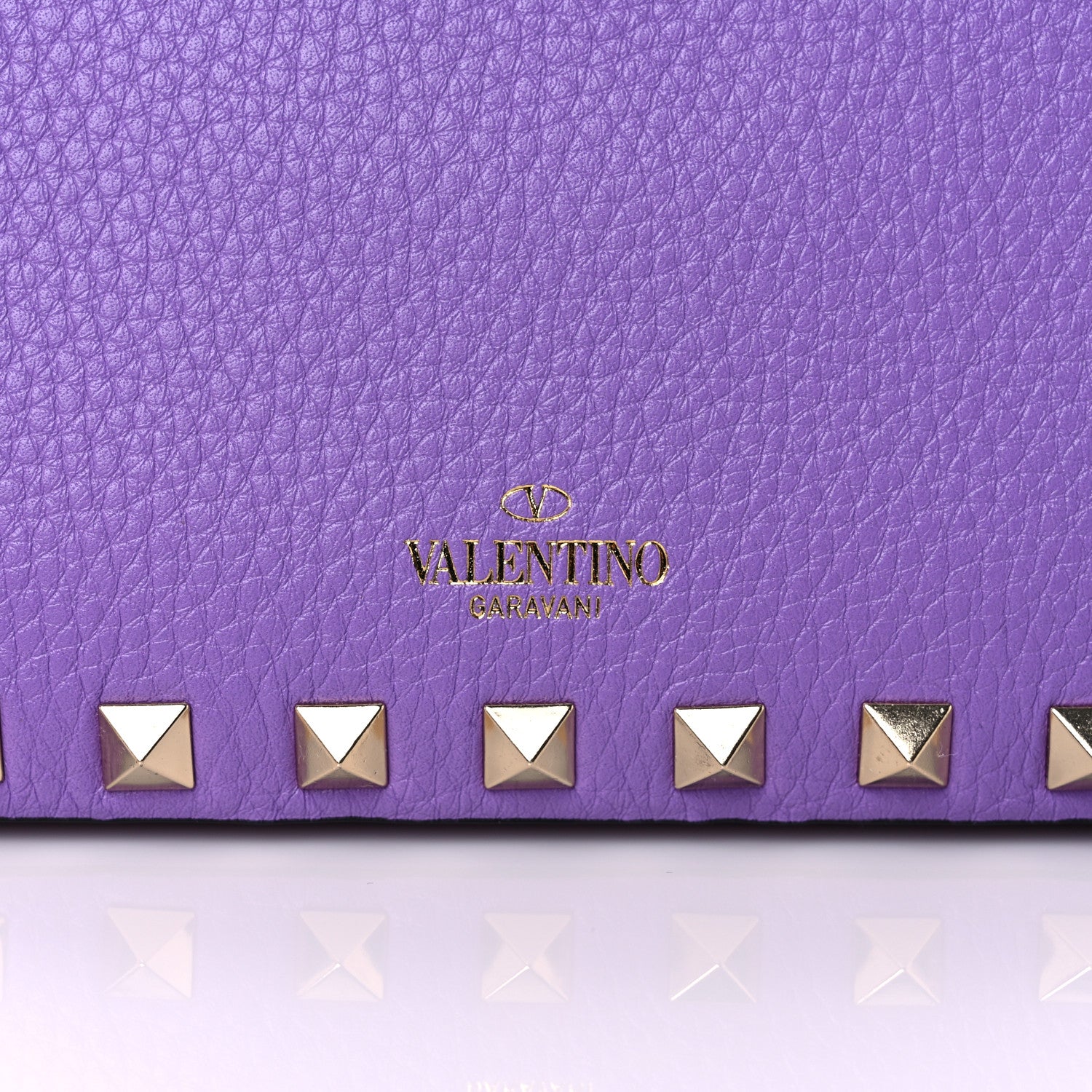 Valentino Garavani Pebbled Calfskin Small Rockstud Flip Lock Shoulder Bag Glicine 8 of 8