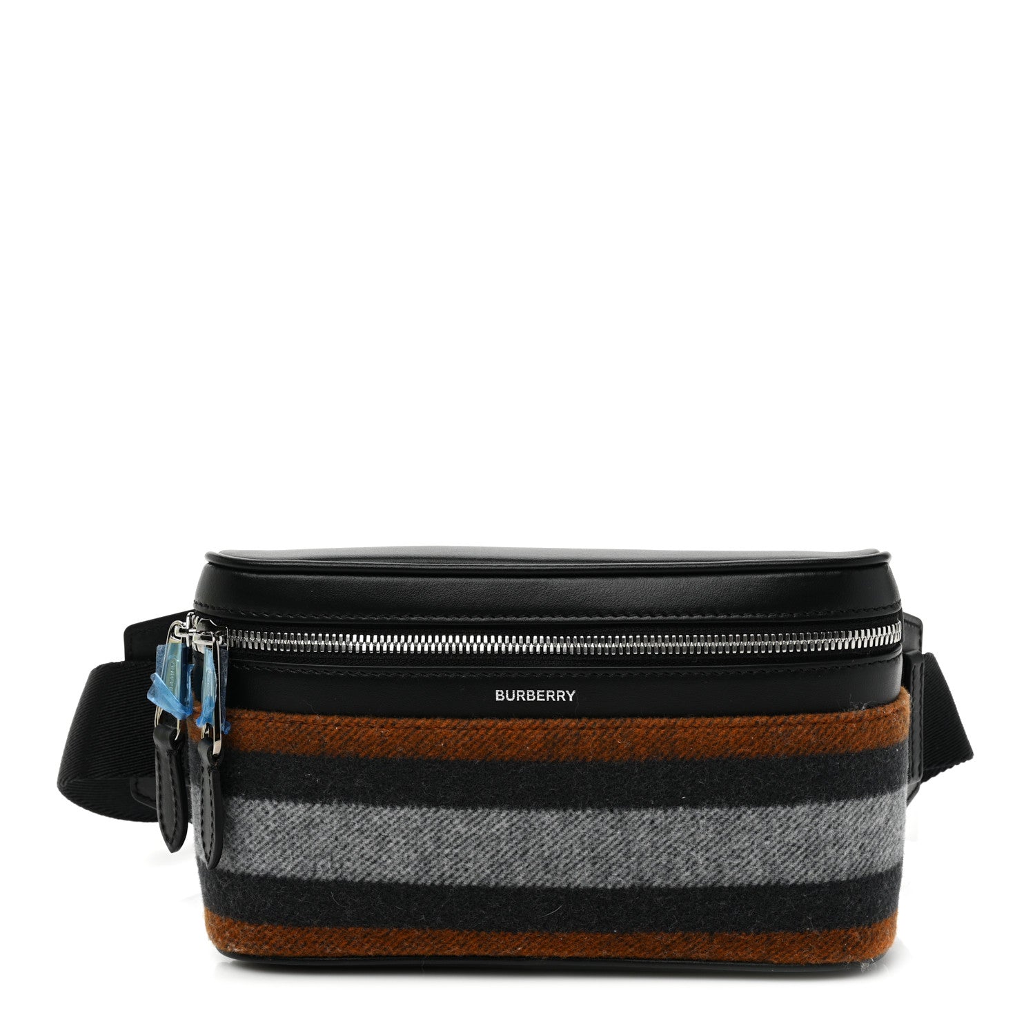 Burberry Calfskin Wool Small Cube Bum Bag Mid Grey 1 of 8