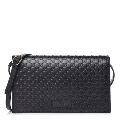 Gucci Microguccissima Crossbody Wallet Black 1 of 9